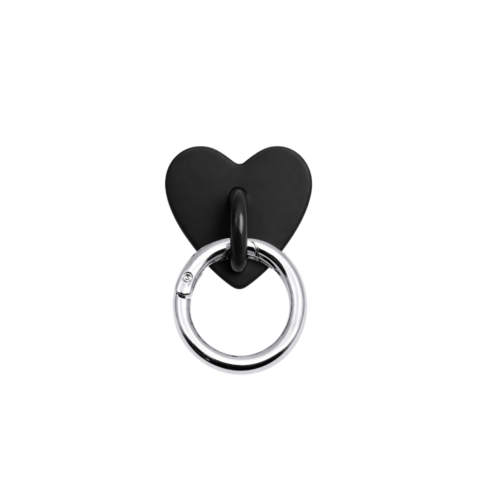 black silver heart shaped adapter to hang charms on phone case
