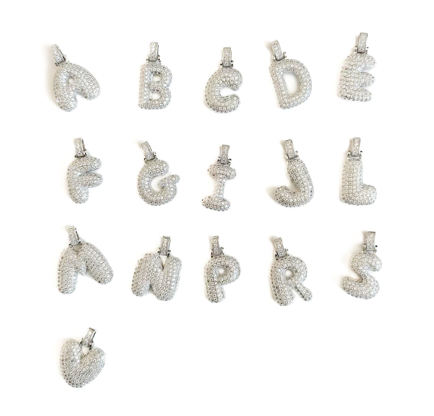Silver Chunky Initial Letter Charm