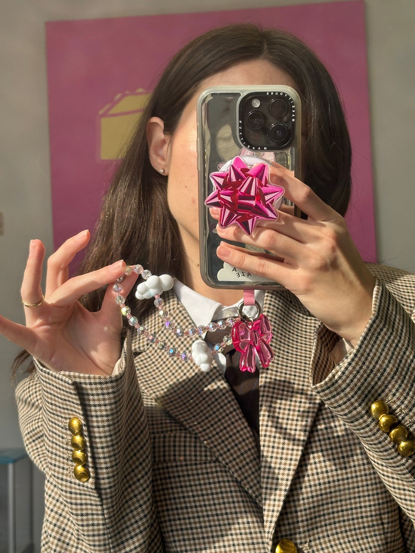 Hot Pink Bow U the Sky Strappy