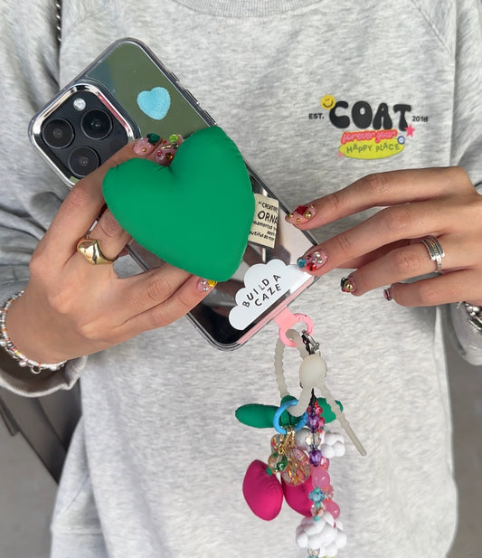 Green Puffy Heart MagSafe Pop Grippy