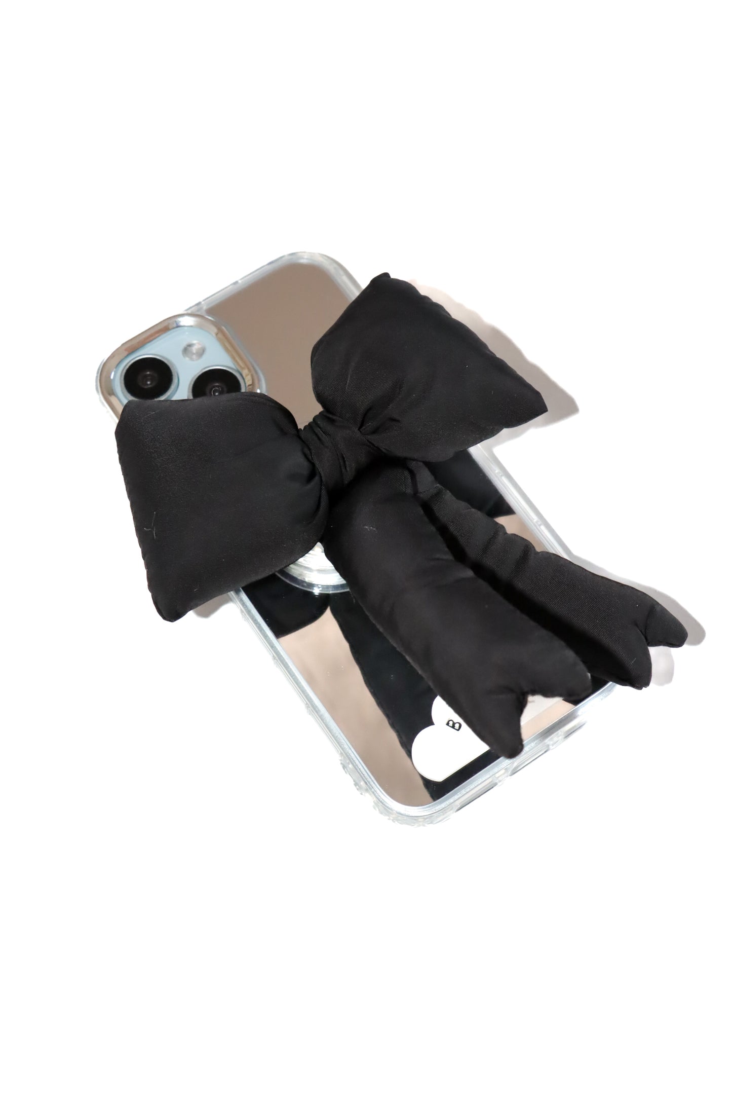 Black Handmade Puffy Bow MagSafe Pop Grippy