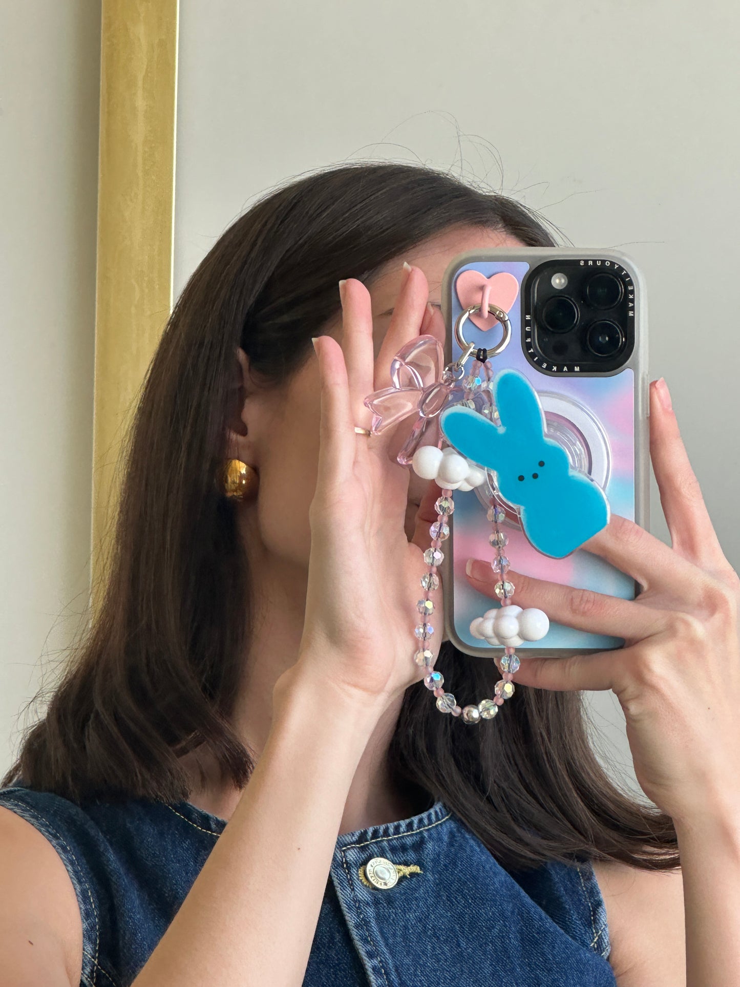 Blue bunny magsafe pop holder, cute candy bunny inspired pop socket.