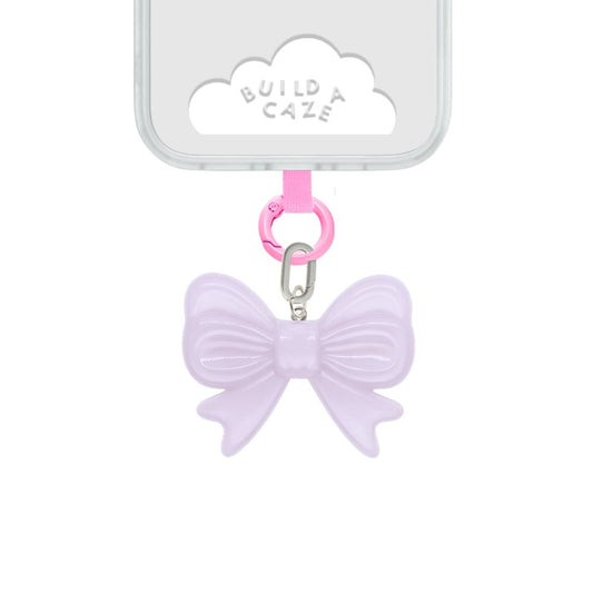 Lilac translucent jelly bow phone charm cute phone charms for women Build A Caze