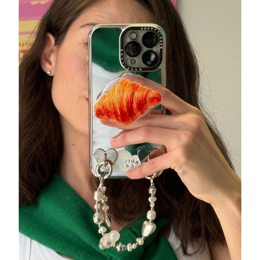 Realistic croissant magnetic phone grip works on any case cute phone accessories Build A Caze