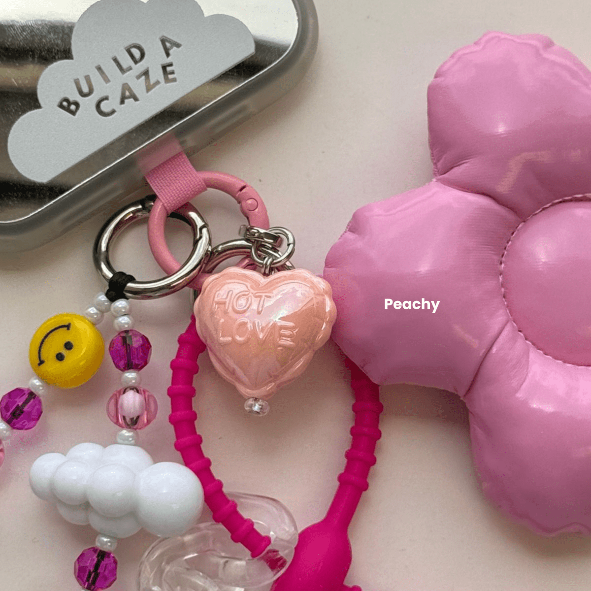 Peachy 2.0 Pastel Hot Love Balloon Charmie Phone Charm dangly accessory attached to a phone - Build A Caze