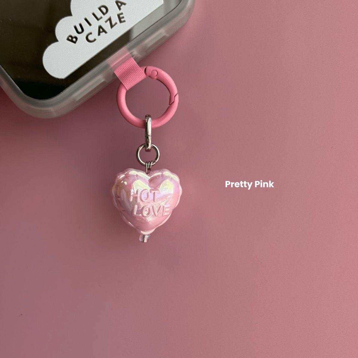 Pretty Pink 2.0 Pastel Hot Love Balloon Charmie Phone Charm dangly accessory attached to a phone - Build A Caze