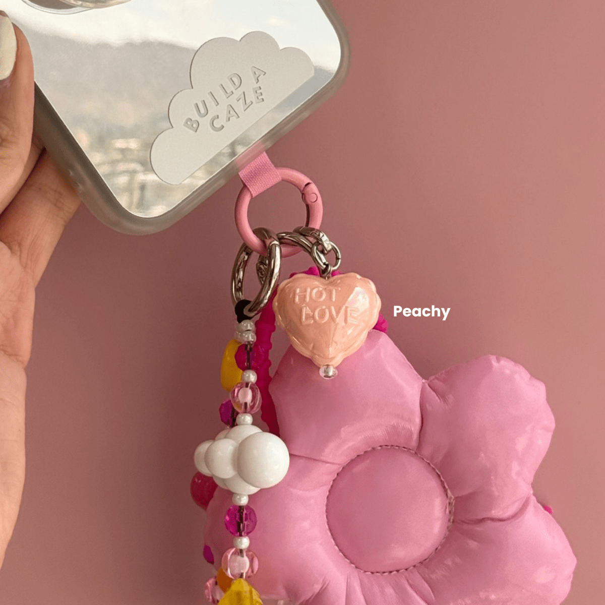 Peachy 2.0 Pastel Hot Love Balloon Charmie Phone Charm dangly accessory attached to a phone - Build A Caze