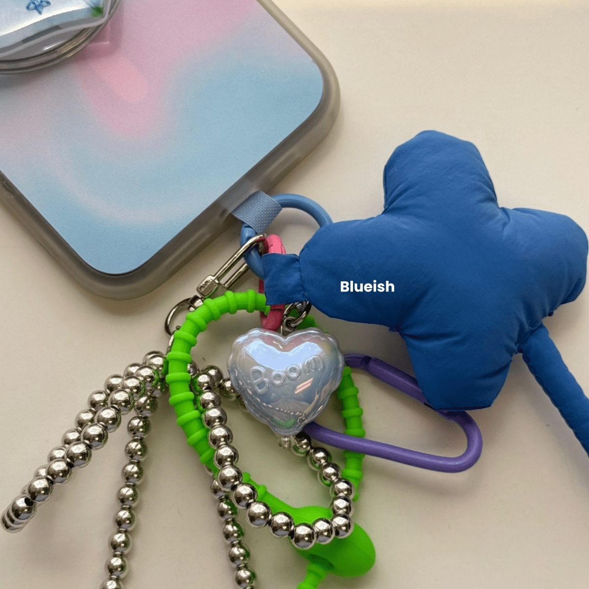 Peachy 2.0 Pastel Hot Love Balloon Charmie Charm dangly accessory attached to a phone - Build A Caze