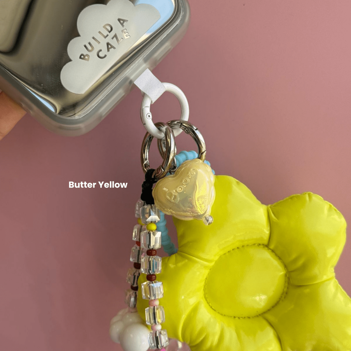 Butter Yellow 2.0 Pastel Hot Love Balloon Charmie Phone Charm dangly accessory attached to a phone - Build A Caze