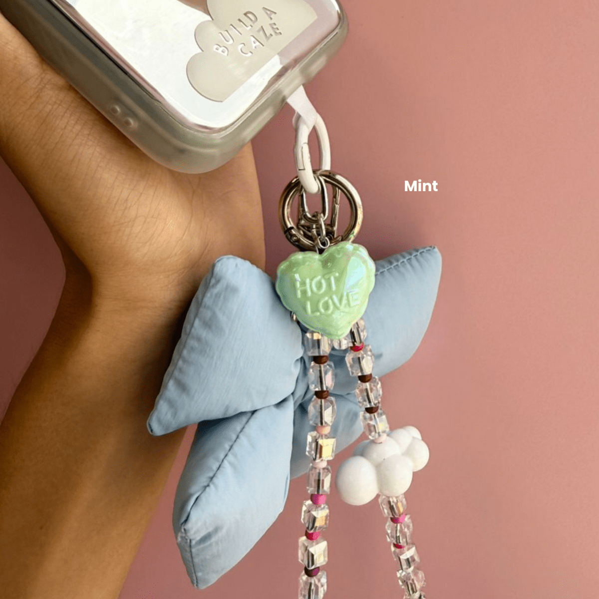 Mint 2.0 Pastel Hot Love Balloon Charmie Phone Charm dangly accessory attached to a phone - Build A Caze