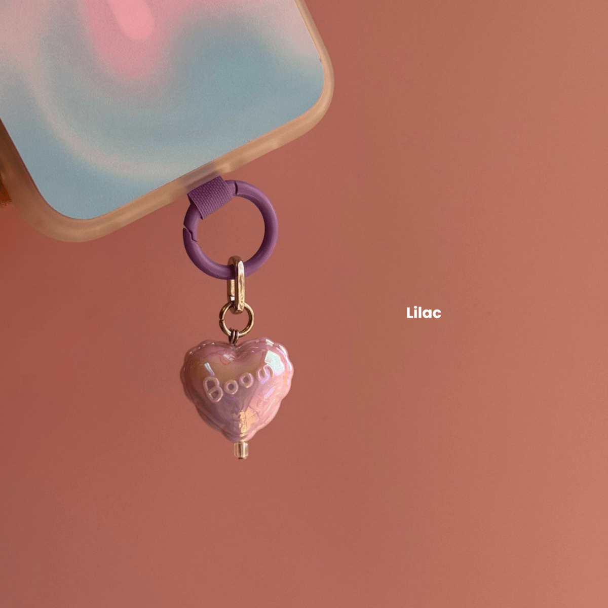 Lilac 2.0 Pastel Hot Love Balloon Charmie Phone Charm dangly accessory attached to a phone - Build A Caze