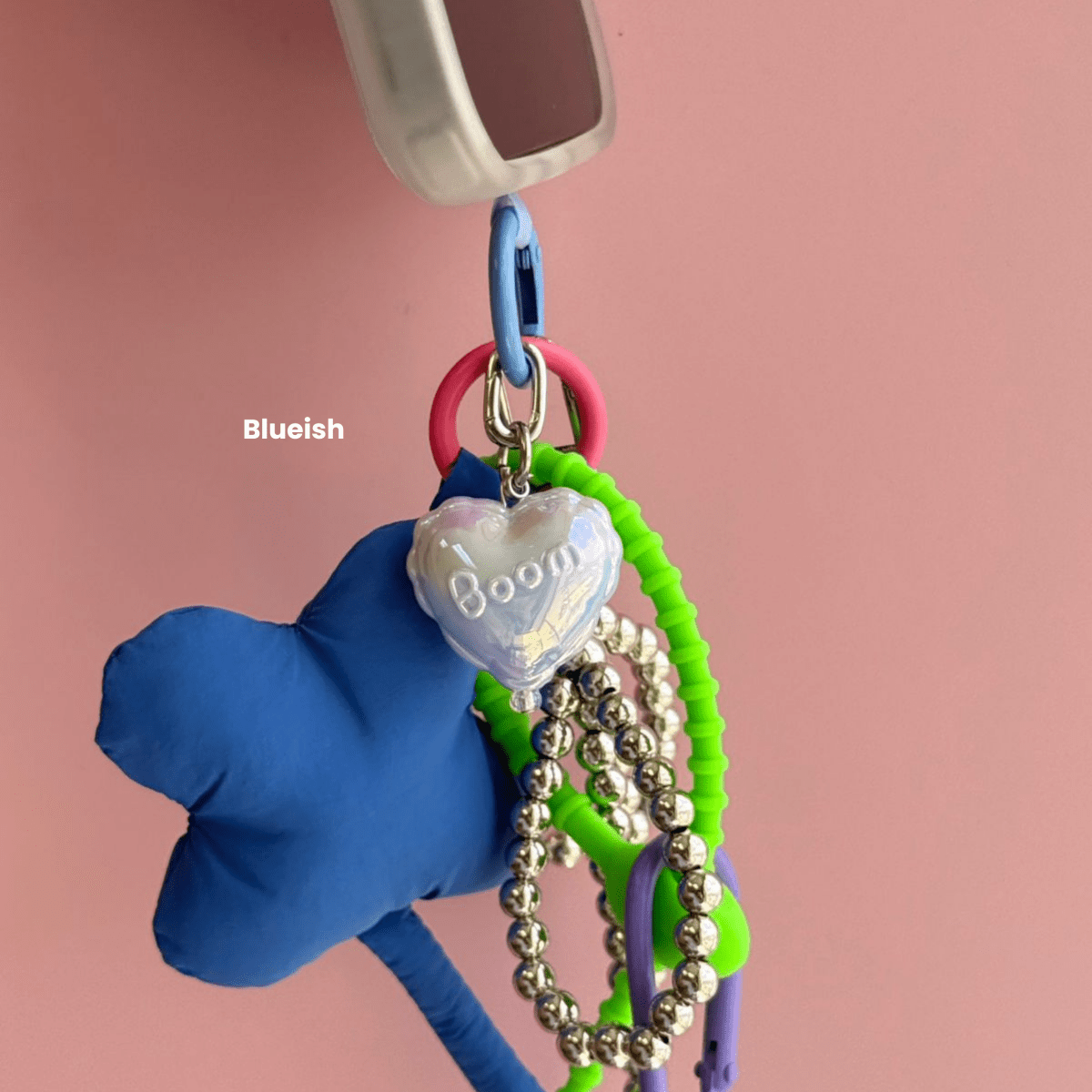 Pearly White 2.0 Pastel Hot Love Balloon Charmie Phone Charm dangly accessory attached to a phone - Build A Caze