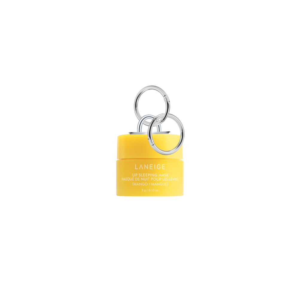 Laneige mini lip gloss keychain charm, aesthetic pink lip balm accessory for phone cases and bags, trendy mobile charm, mini lip glowy balm attachment.
