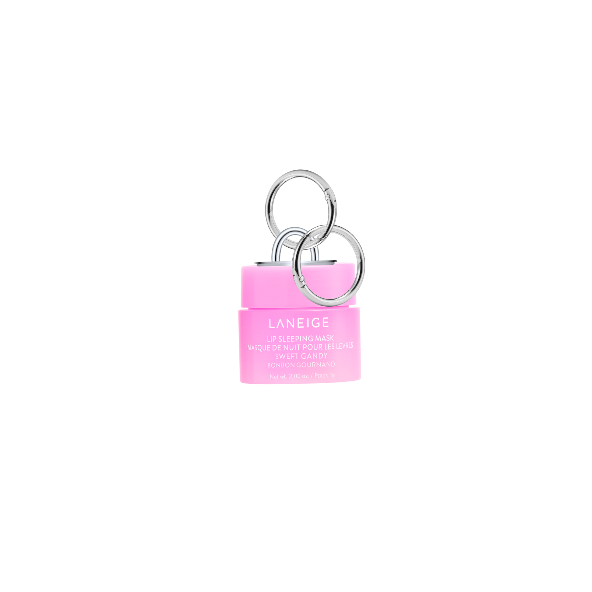 Laneige mini lip gloss charm keychain, cute lip balm charm for phone cases and bags, aesthetic mobile accessory, trendy lip gloss attachment for phone cases.