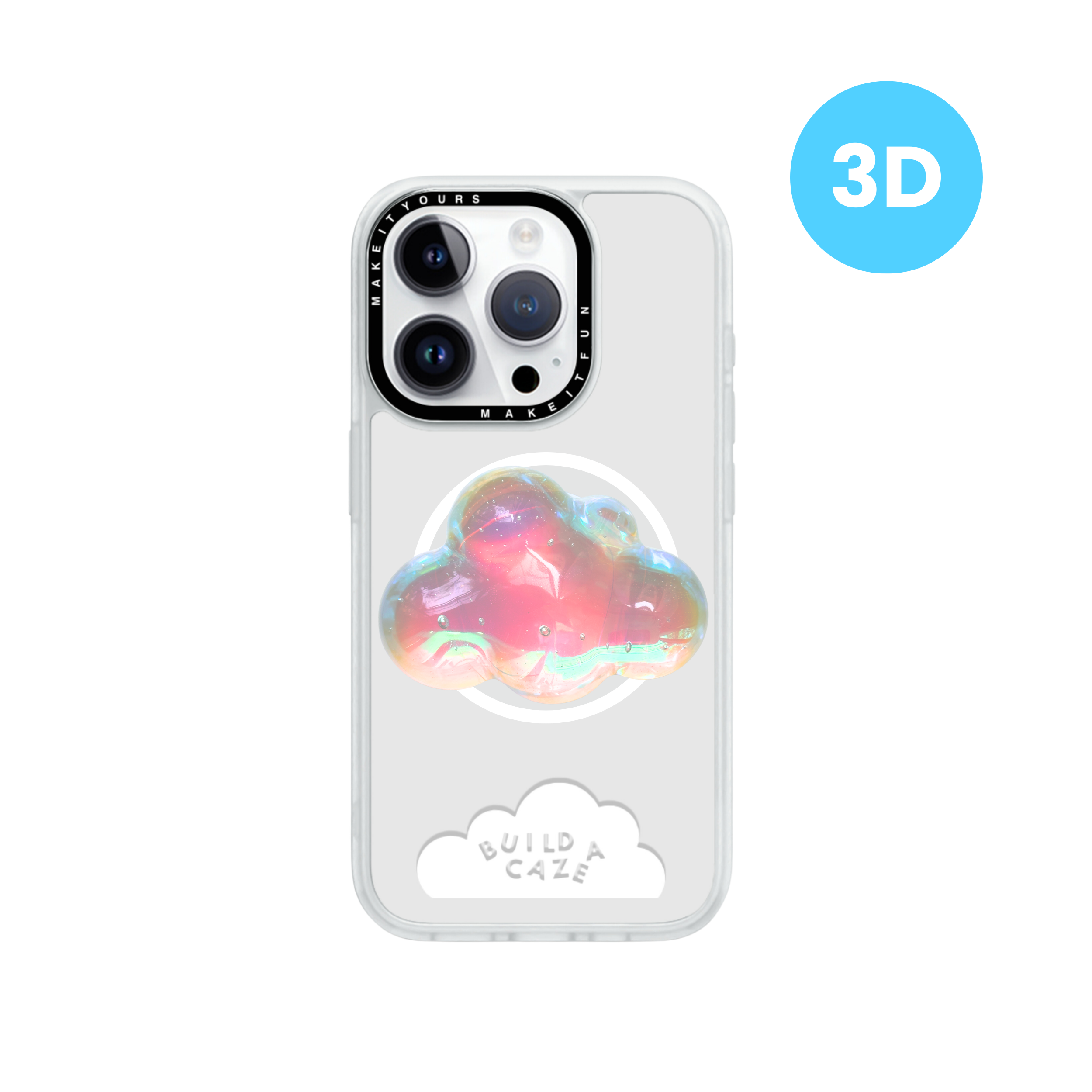 Holo Head In the Clouds cloud-shaped MagSafe pop holder, holographic multicolor-rainbow magnetic pop socket and phone grip accessory.