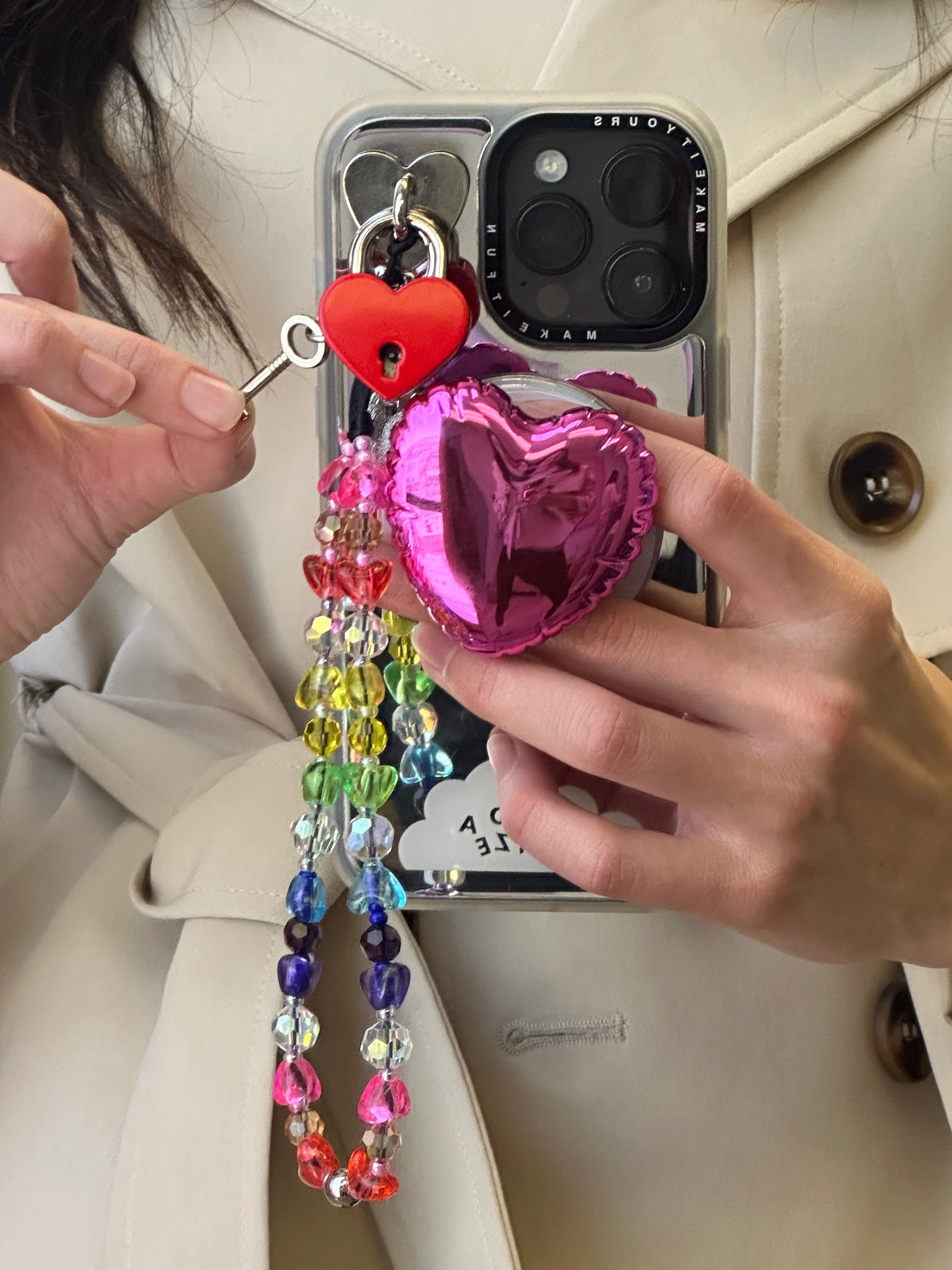 Lovely Lock Charmie - Bold Heart Lock Phone Charm & Y2K Tech
