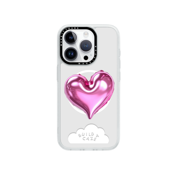 Pink Chrome Heart Pop Grippy | Metallic Pink Balloon Heart MagSafe