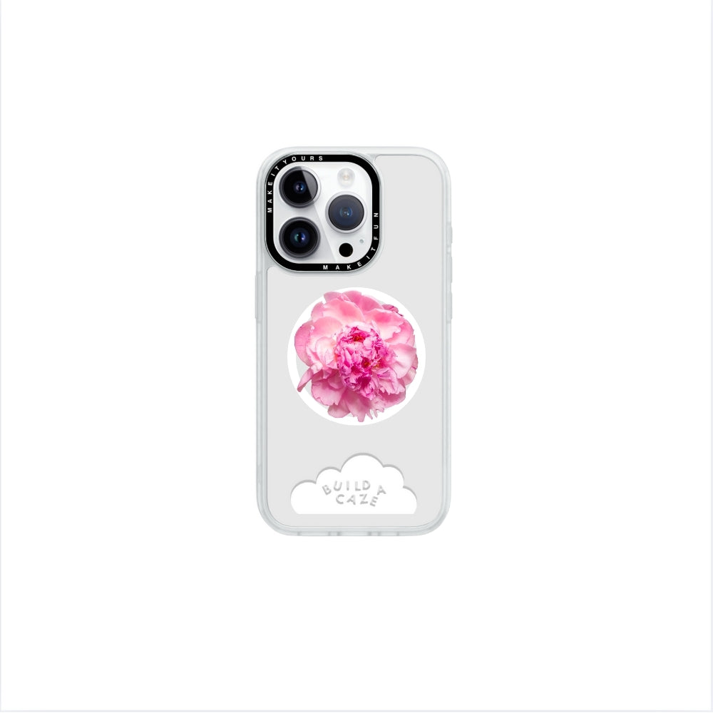 Peony Dream pink flower MagSafe pop holder, elegant delicate peony floral magnetic pop socket and phone grip accessory.