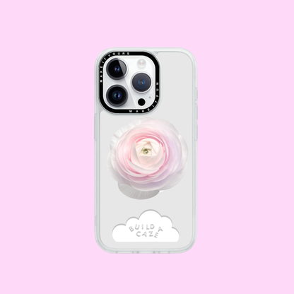 Soft pastel ranunculus flower design MagSafe phone grip and magnetic pop holder for Kindle and smartphones. A dreamy aesthetic floral pop socket and phone grip accessory for tech devices.