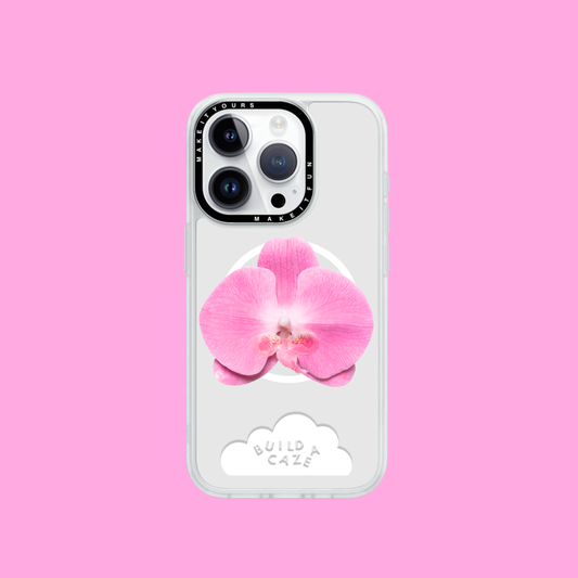 Sophisticated orchid bloom MagSafe phone grip and magnetic pop holder for trendsetters. A chic floral pop socket, phone grip, and tech accessory for smartphones and tablets.