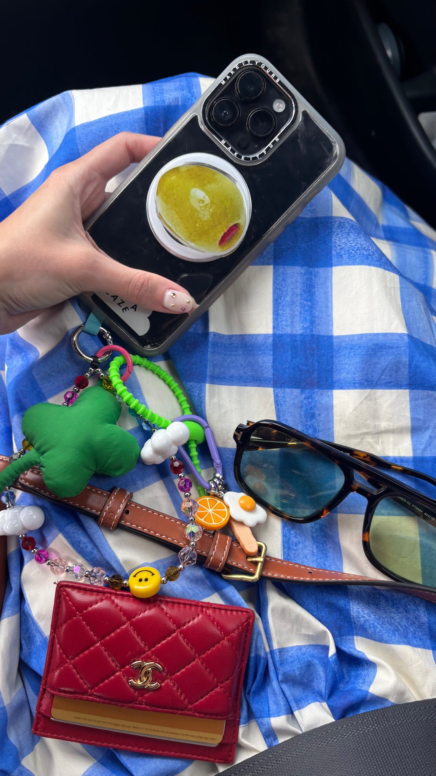 Vibrant orange fruit phone charm with a zesty citrus design, cute Y2K aesthetic mobile accessory and decorative tech strap by Build a Caze.