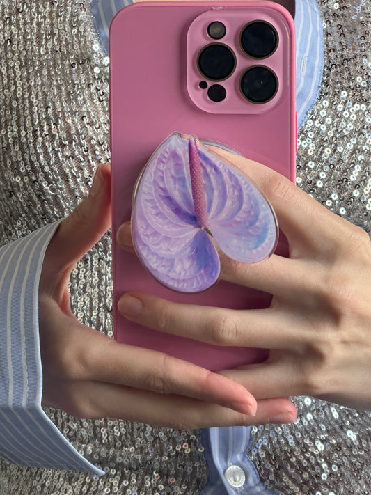 Lavender Anthurium Flower Pop Grippy