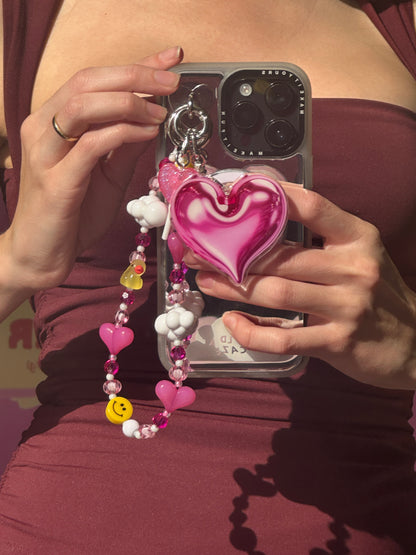 Pink Chrome Heart Pop Grippy