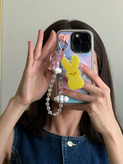 Yellow bunny magsafe pop holder, cute candy bunny inspired magnetic pop socket.