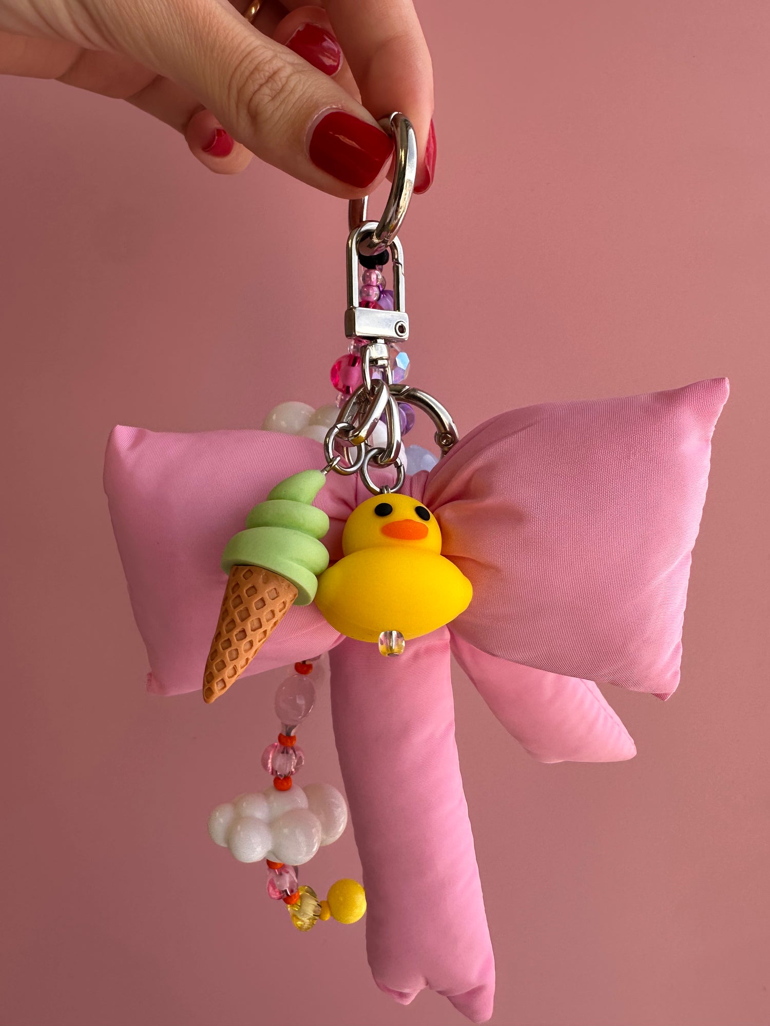 Cute matcha scoop phone charm with a traditional Japanese bamboo design, green tea aesthetic mobile accessory and decorative tech strap by Build a Caze.