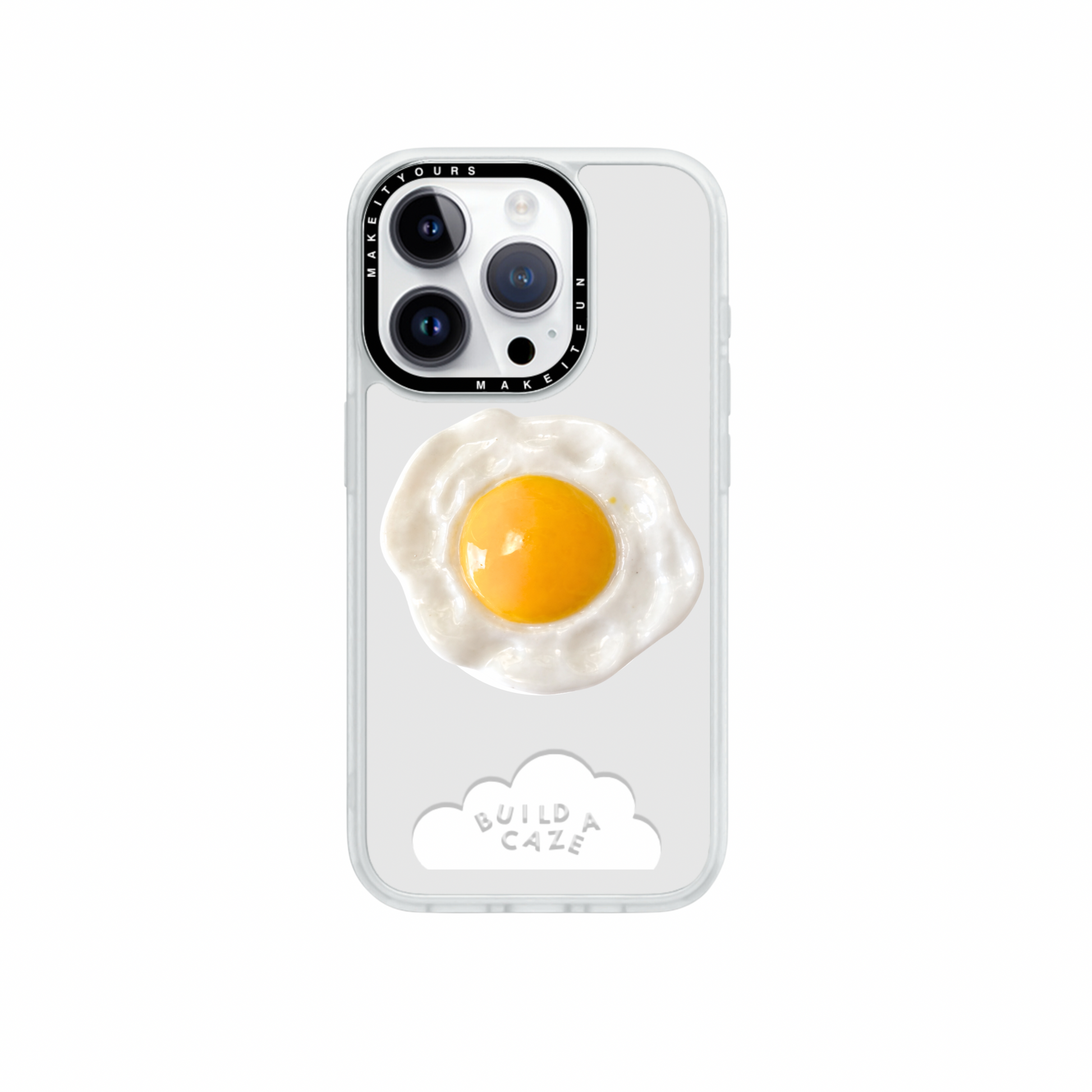 3D fried egg phone grip, sunny side up Pop Grippy accessory for foodies.