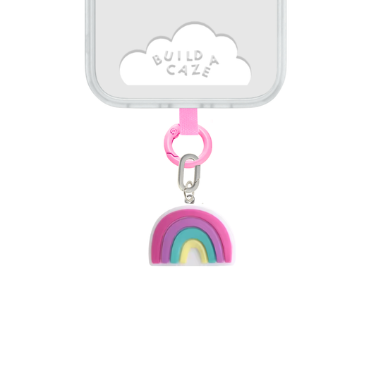 Multicolor-rainbow Rainbow Dreamie Charmie charm and dangly accessory shown against a plain background - Build A Caze