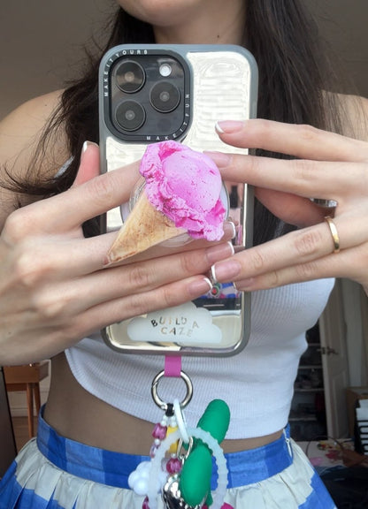 Berry Me Baby strawberry MagSafe pop holder, cute red berry magnetic pop socket and phone grip accessory.