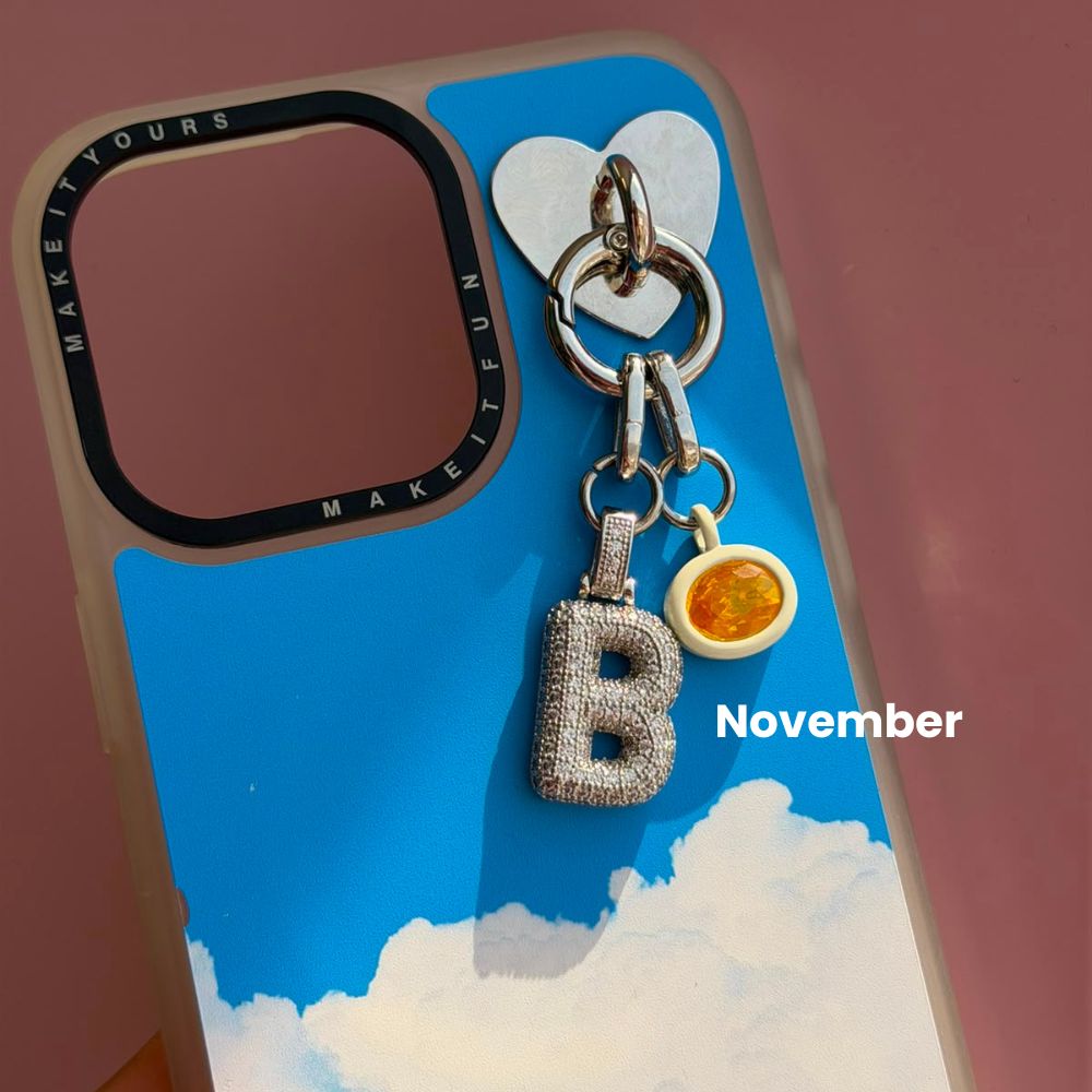 November cream birthstone phone charm cute phone charms for women Build A Caze