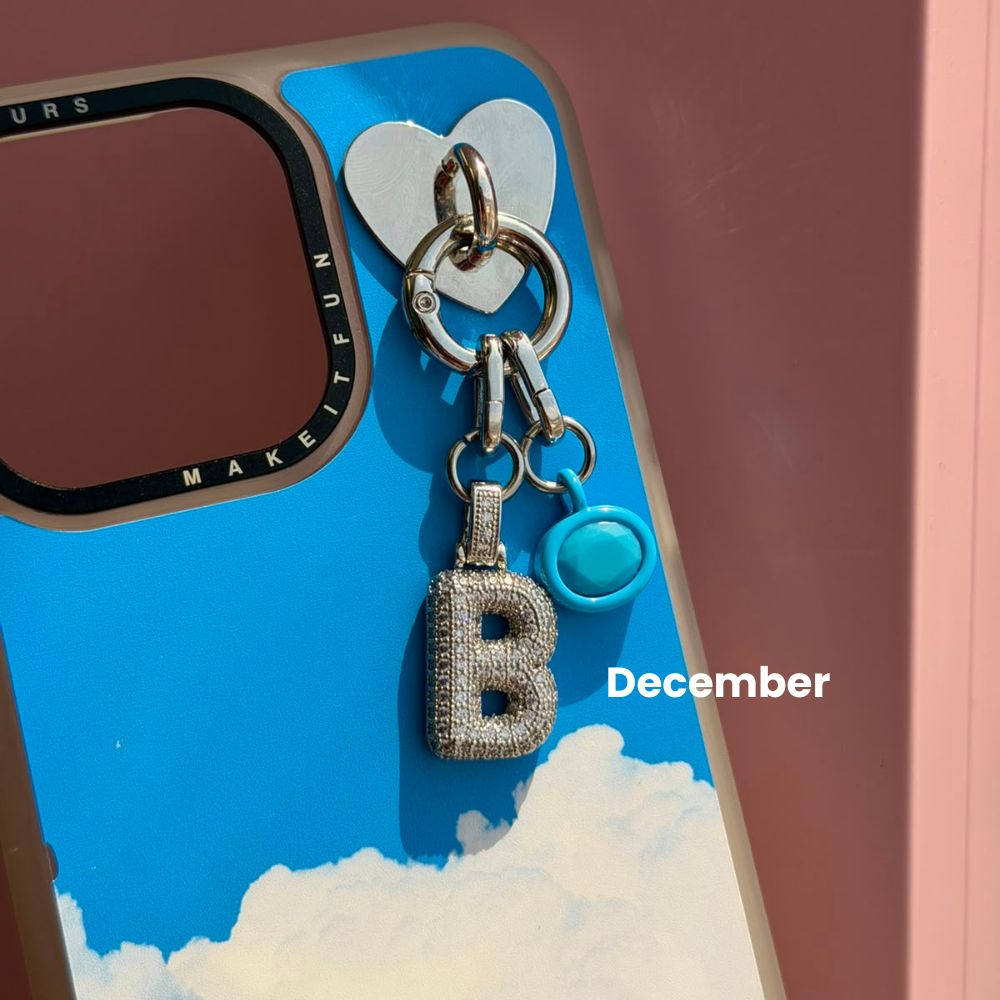 December turquoise birthstone cell phone charm aesthetic phone charms Build A Caze