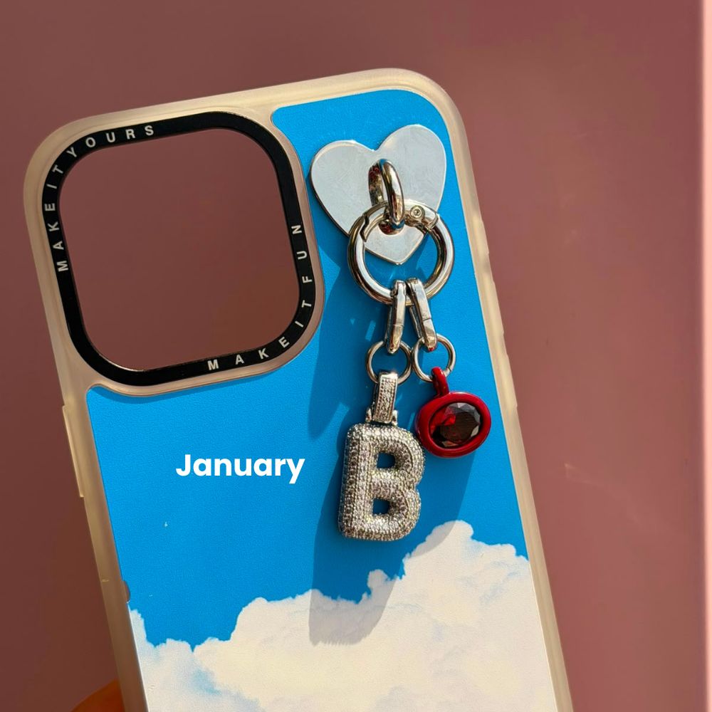 January red birthstone phone charm phone charms that clip on case Build A Caze