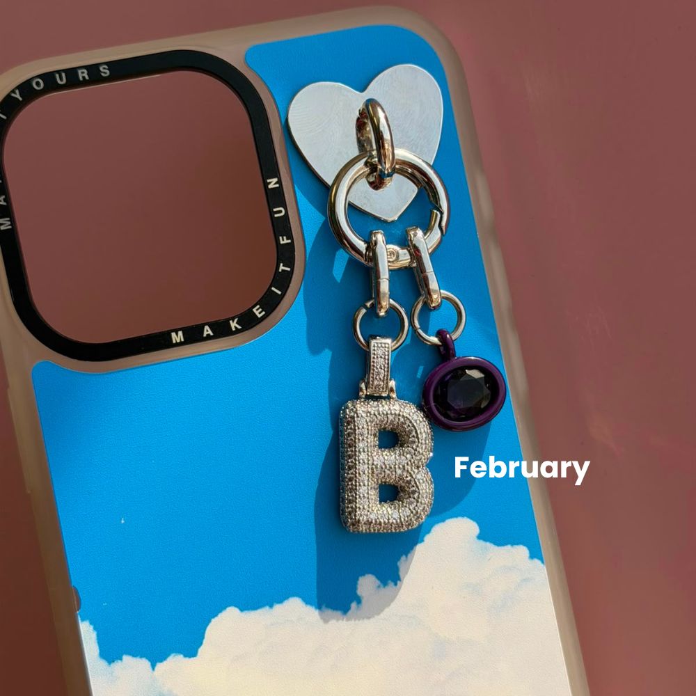 February purple birthstone cell phone charm phone accessory charm Build A Caze