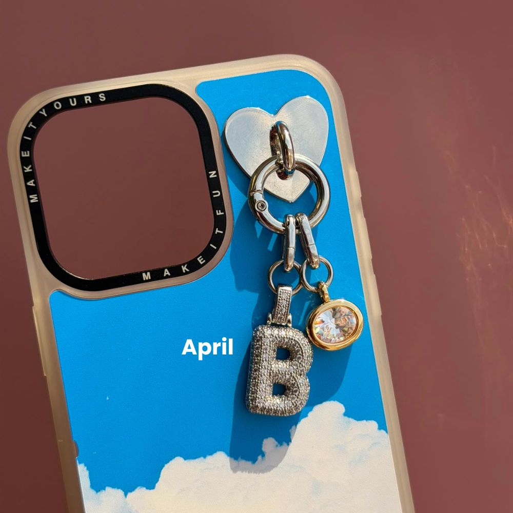 April gold birthstone cell phone charm aesthetic phone charms Build A Caze