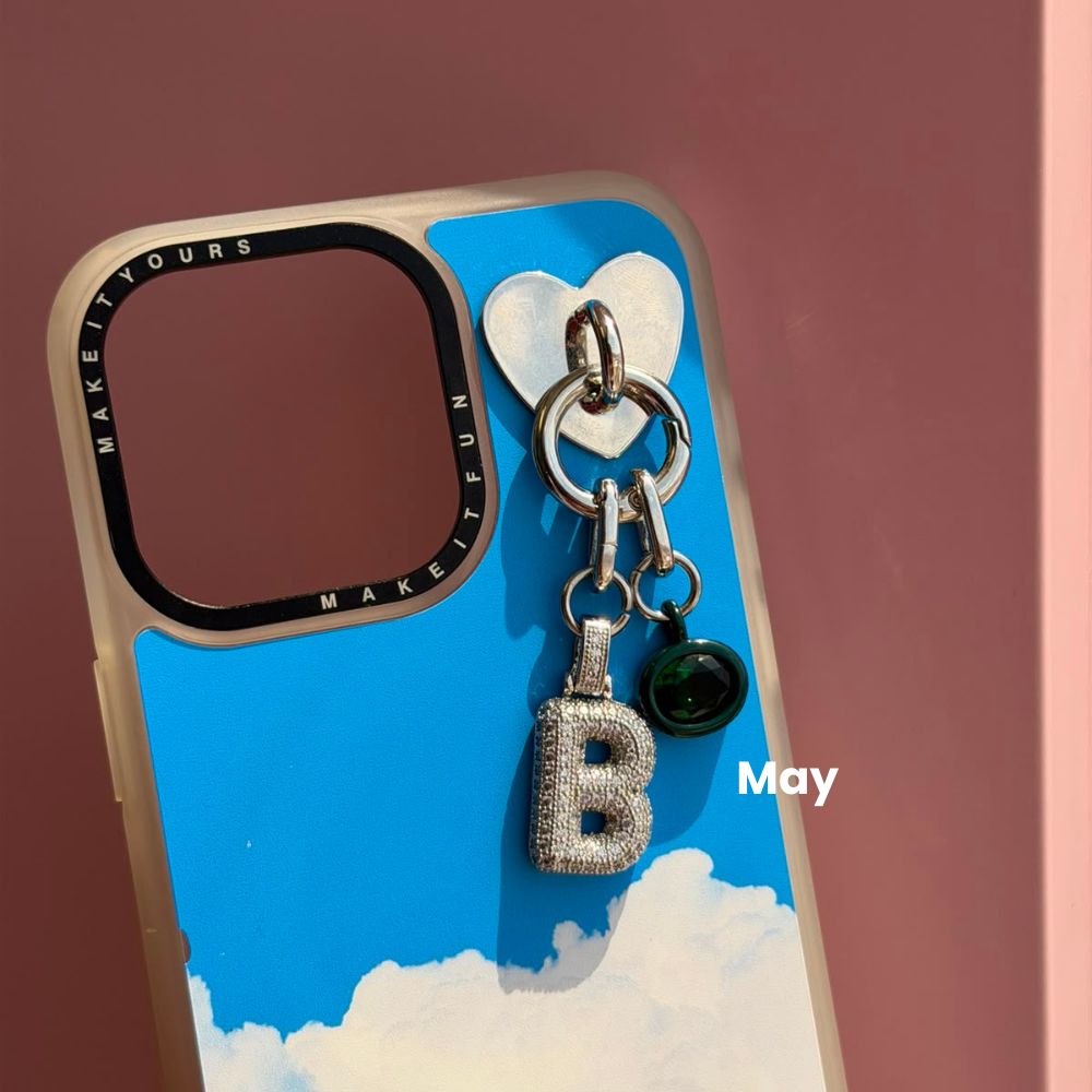 May dark green birthstone phone charm phone charms that clip on case Build A Caze