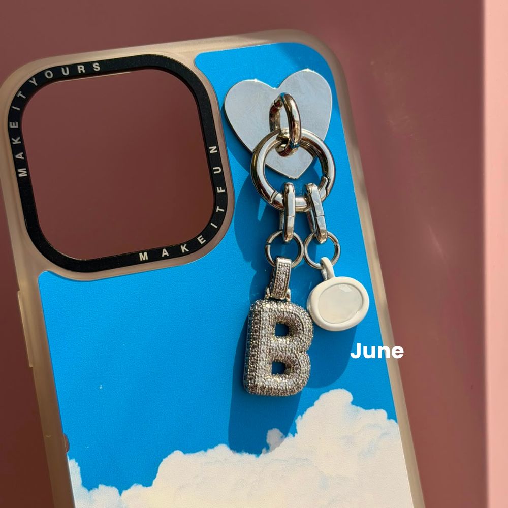 June white birthstone cell phone charm phone accessory charm Build A Caze