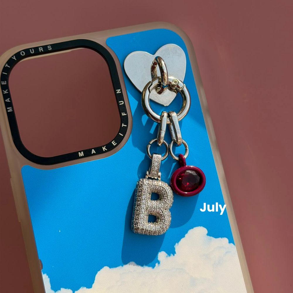 July burgundy birthstone phone charm cute phone charms for women Build A Caze