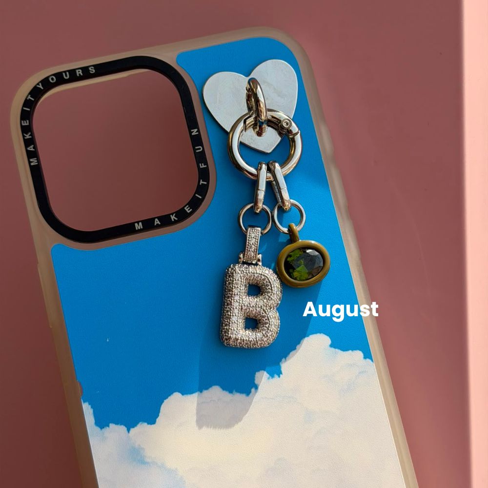August olive green birthstone cell phone charm aesthetic phone charms Build A Caze