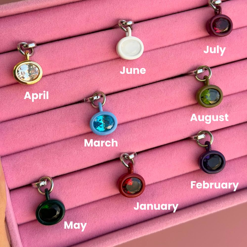Birthstone gem cell phone charm set aesthetic phone charms Build A Caze