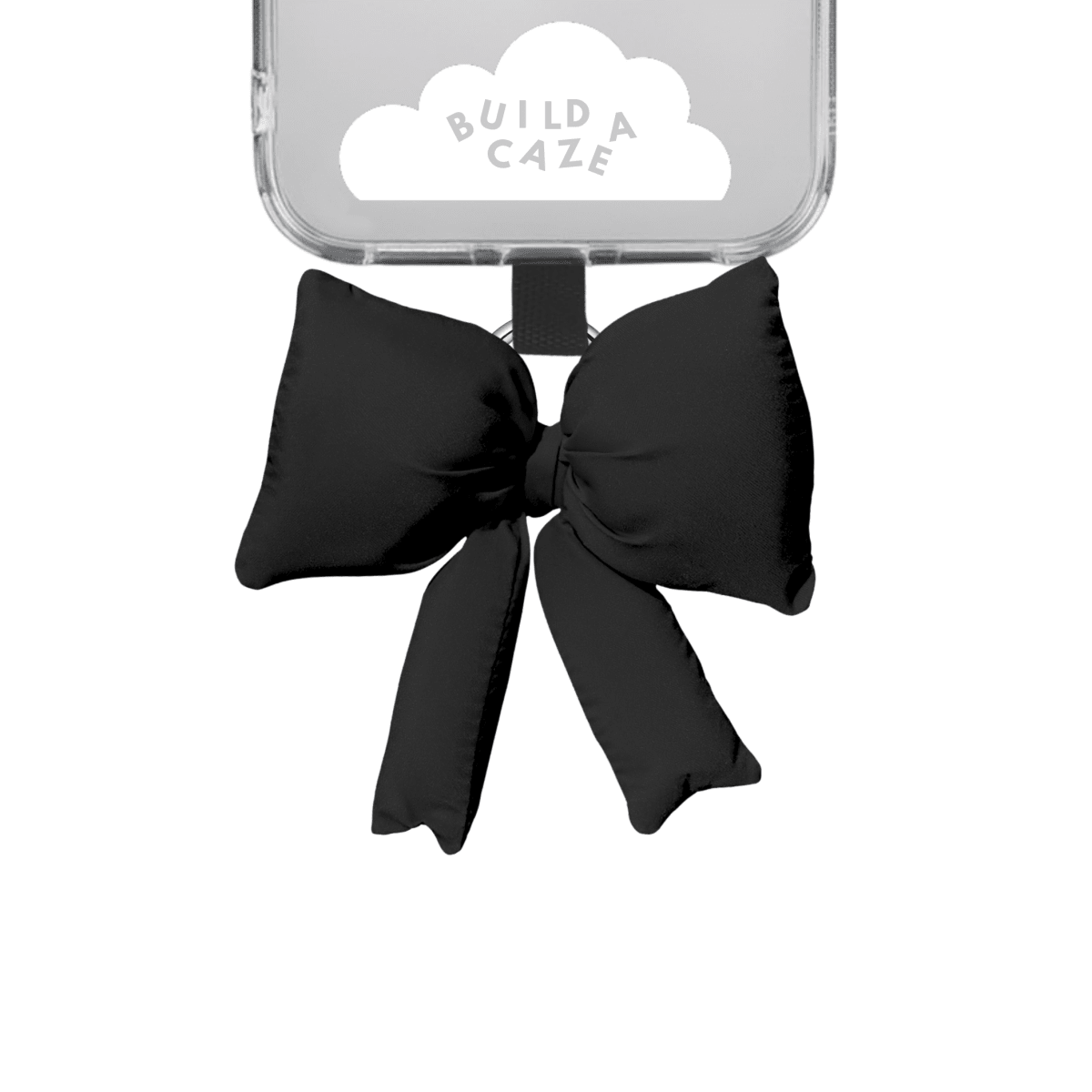 New Black Bow It puffy keychain, stylish black ribbon charm for phone cases and bags, aesthetic puffy bow accessory, cute black keychain for keys and mobile accessories.