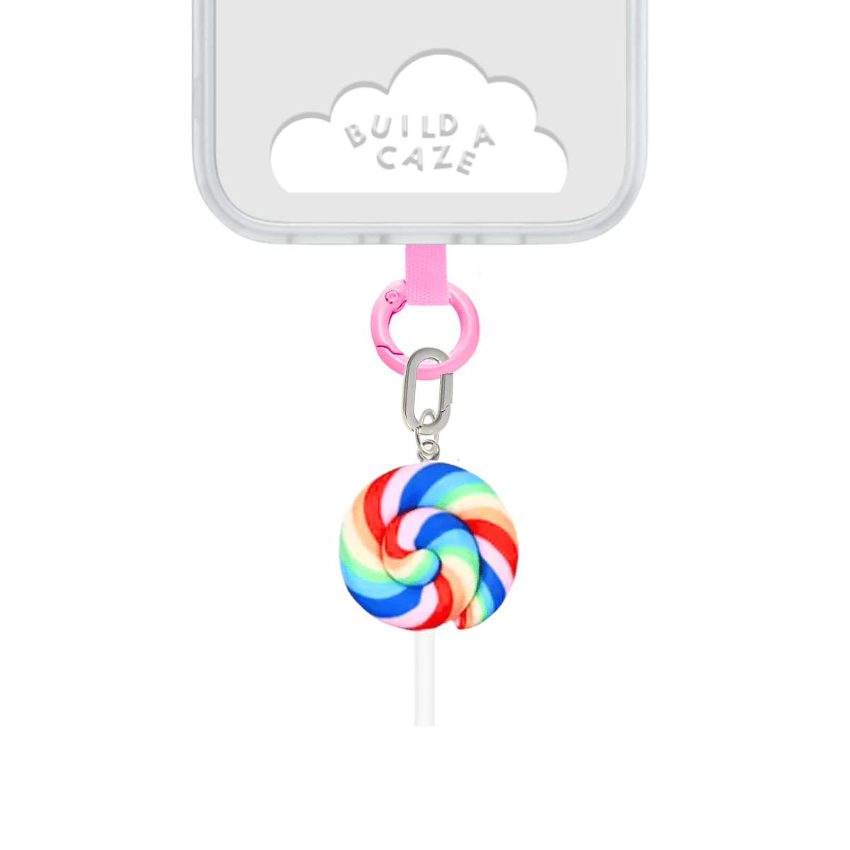 Rainbow blue rainbow  lolliepop swirl evil eye phone charm aesthetic phone charms Build A Caze