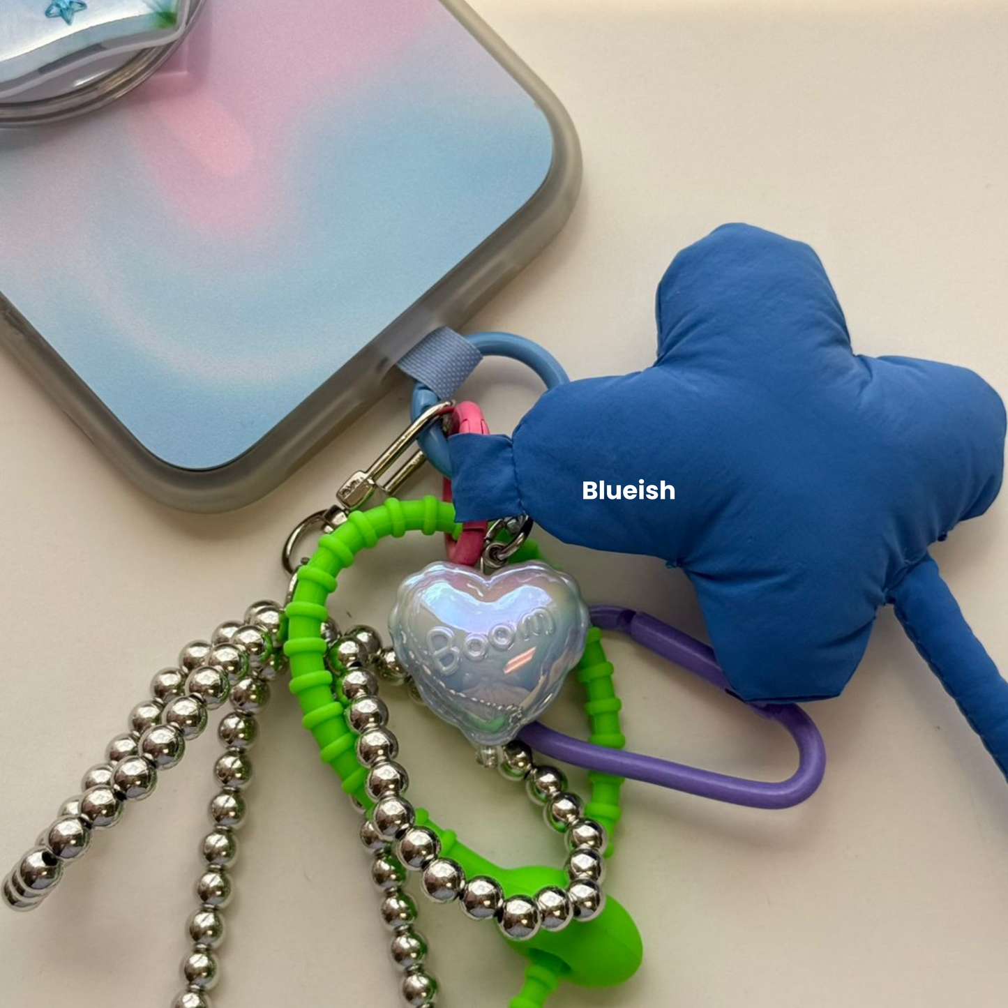 Peachy 2.0 Pastel Hot Love Balloon Charmie Charm dangly accessory attached to a phone - Build A Caze