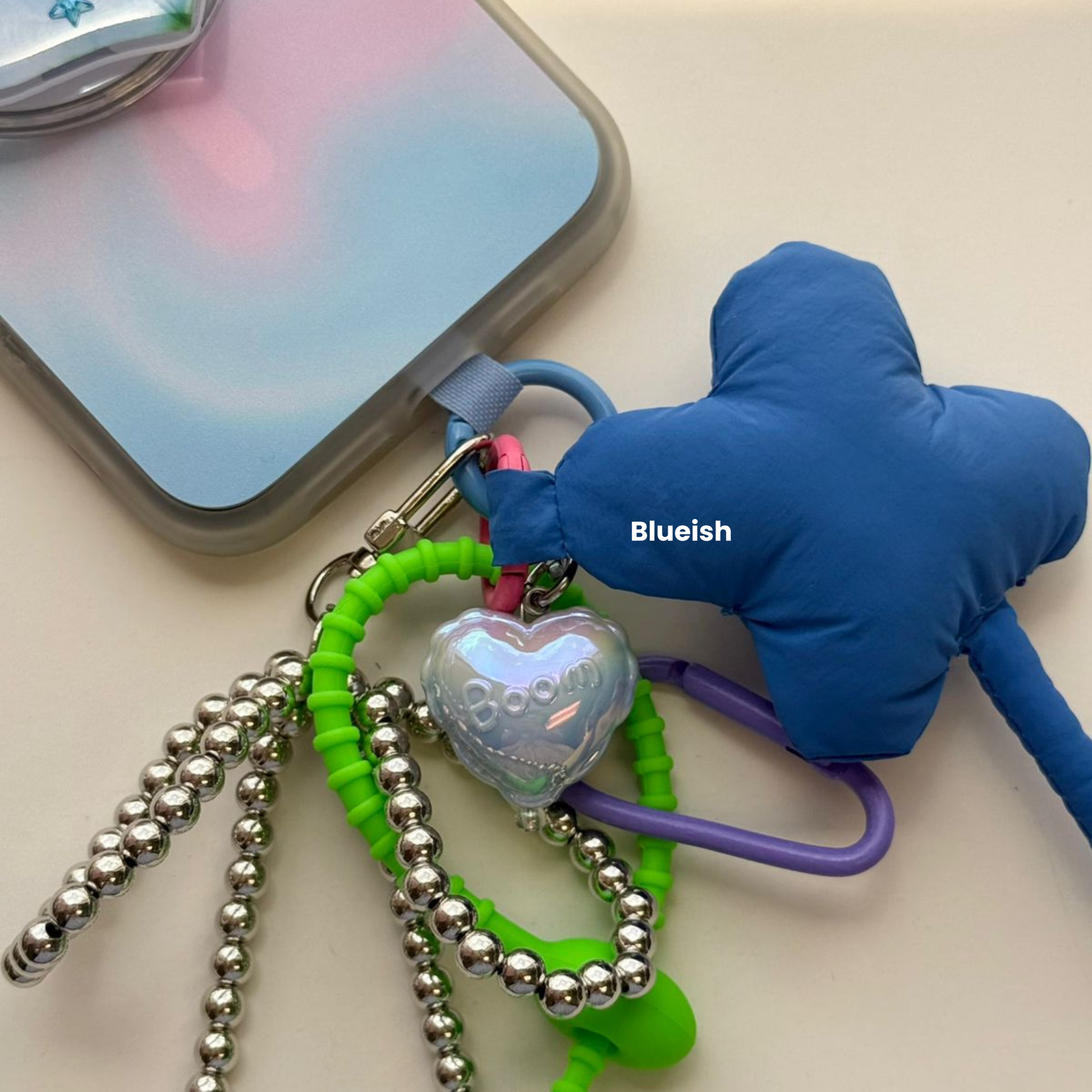 Peachy 2.0 Pastel Hot Love Balloon Charmie Charm dangly accessory attached to a phone - Build A Caze
