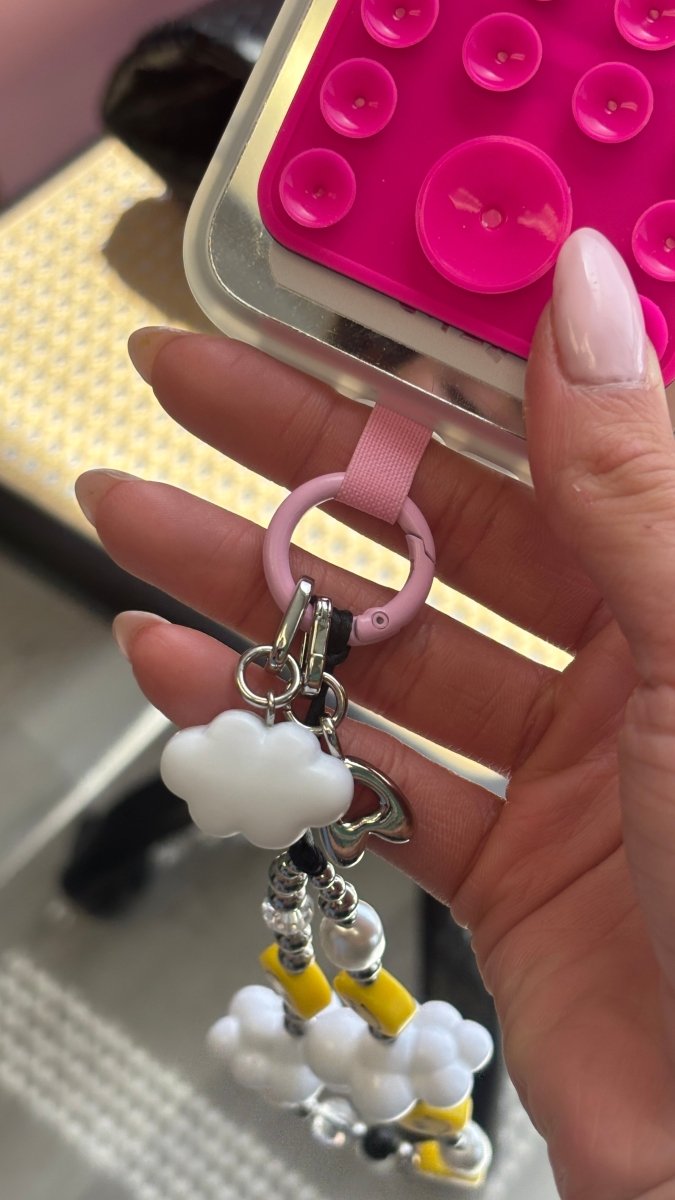 Cloud nine iridescent heart cell phone charm cute phone charms for women Build A Caze