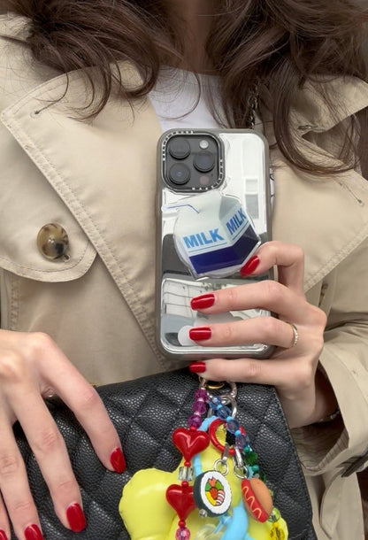 Dairy Me milk carton MagSafe pop holder, cute aesthetic magnetic pop socket and phone grip accessory.
