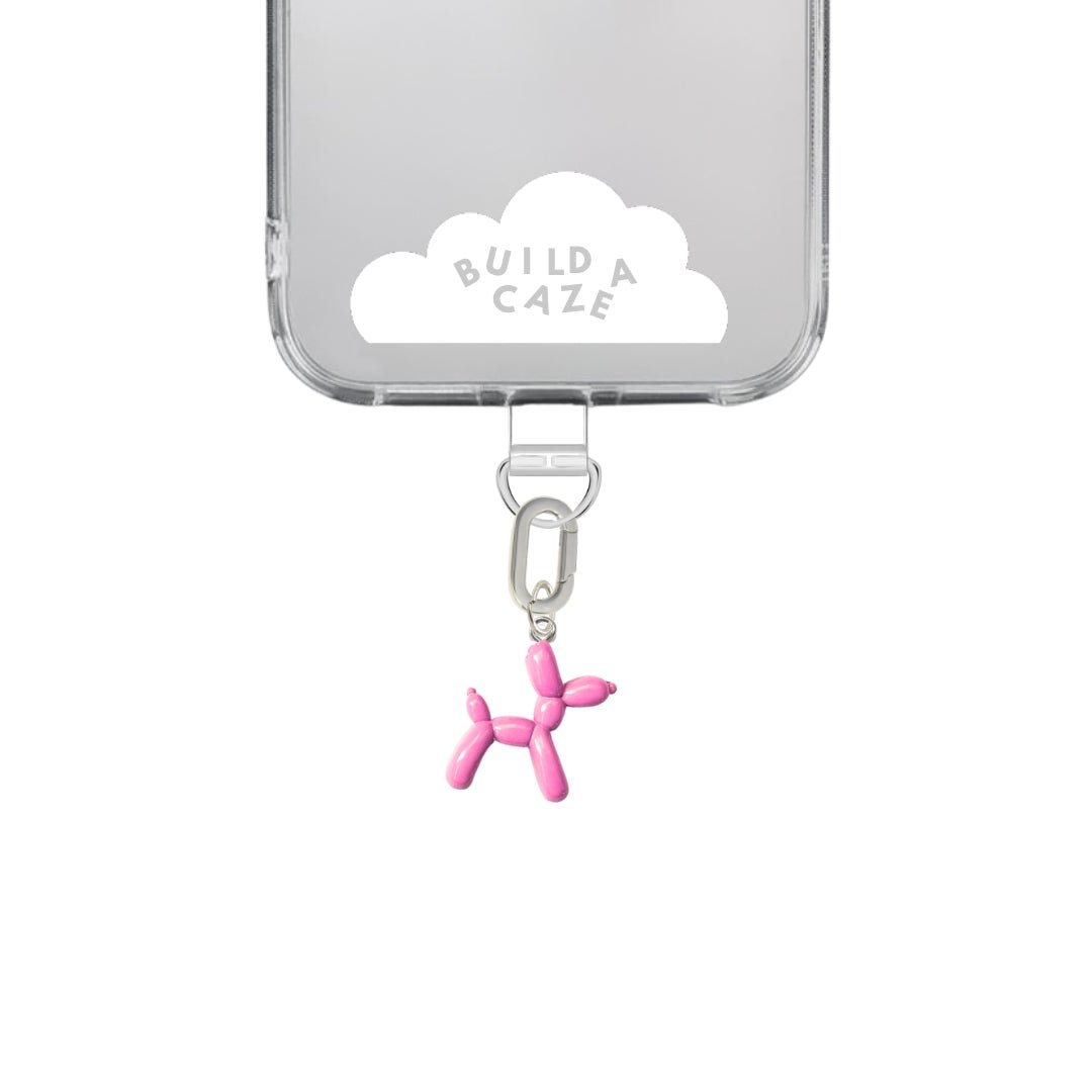 Pink balloon dog cell phone charm cute phone charms for women Build A Caze