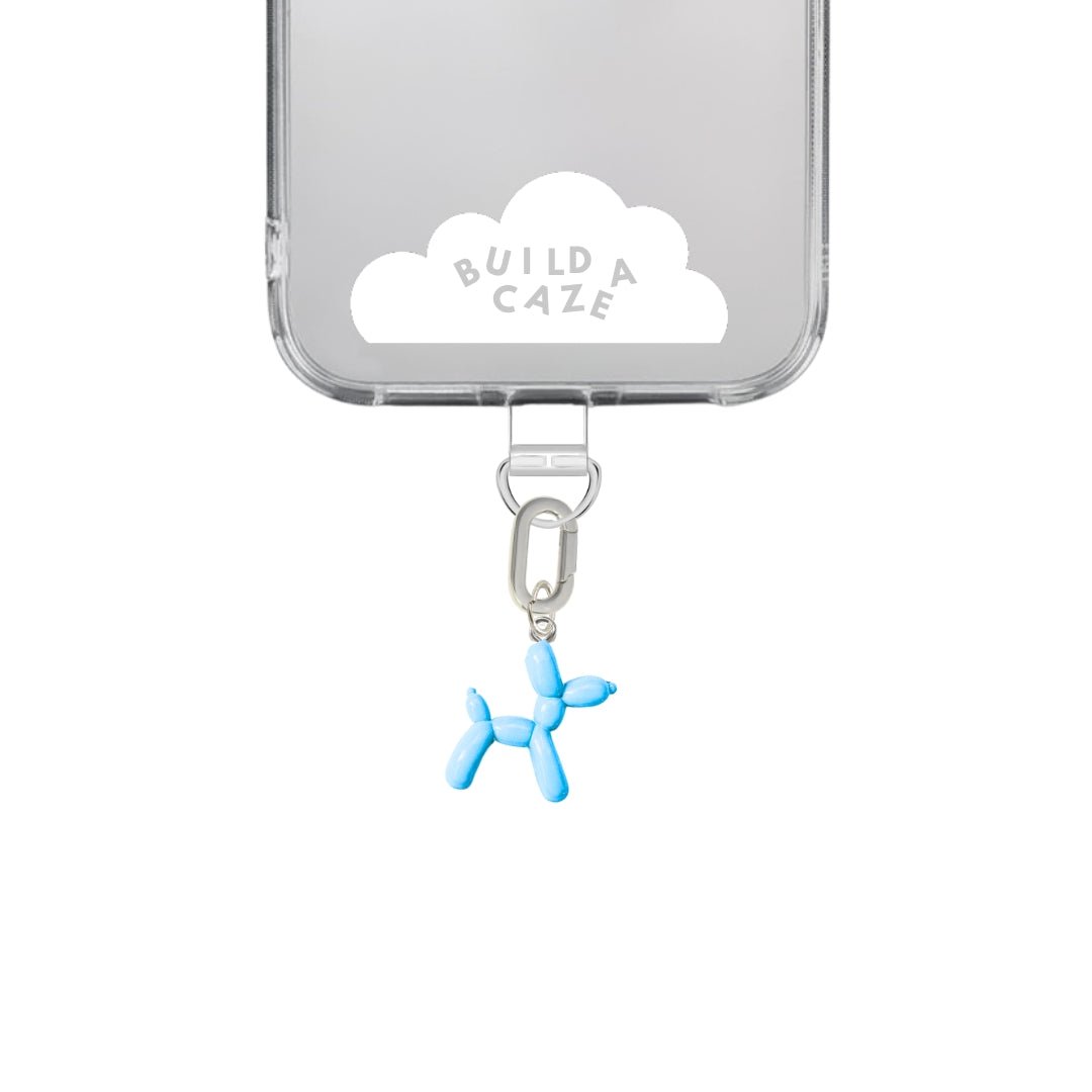 Baby blue balloon dog cell phone charm cute phone charms for women Build A Caze